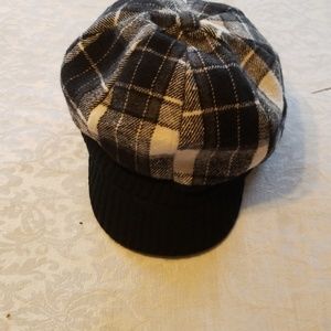 Plaid bakerboy cap